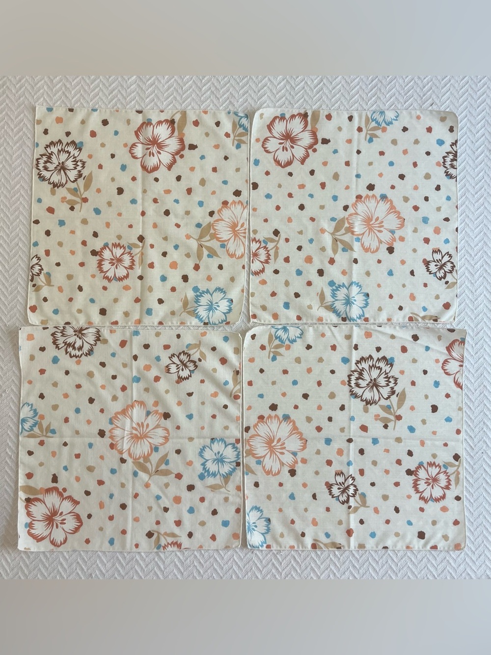 Vintage Cotton Floral Napkins